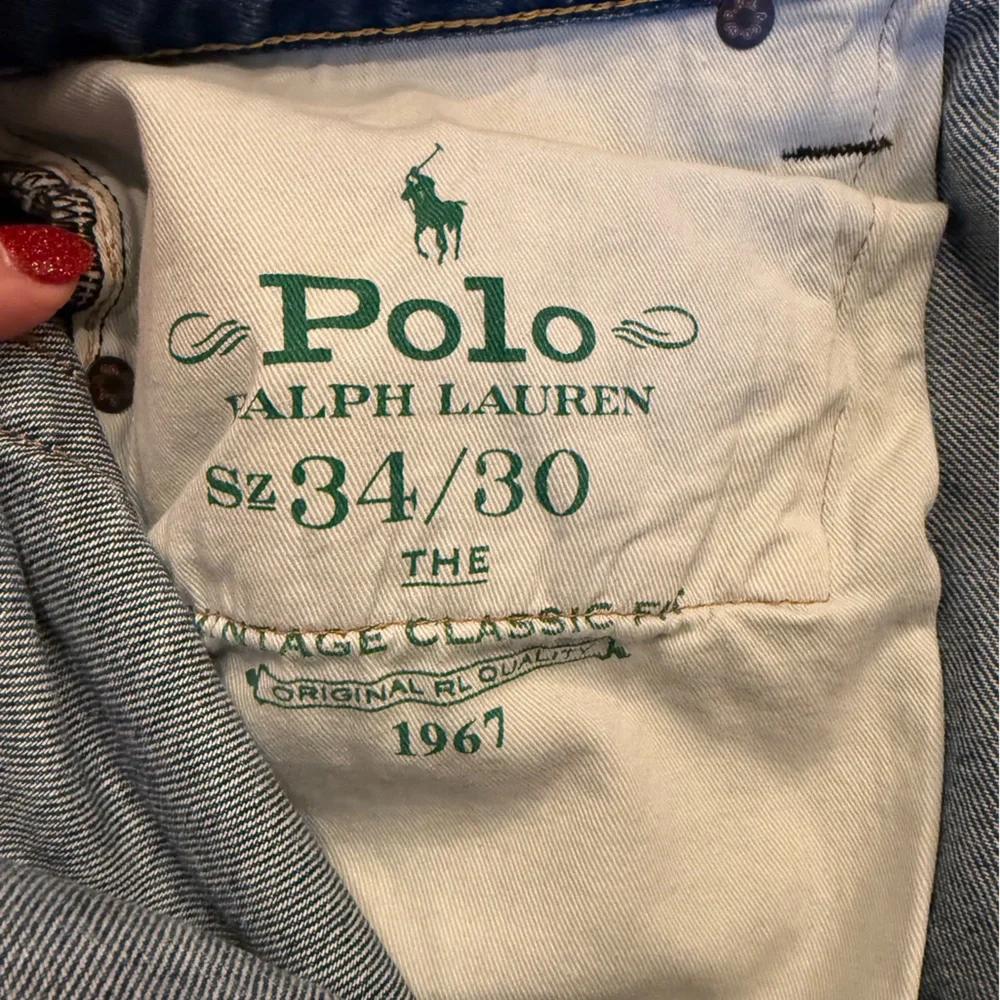 NWT Polo Ralph Lauren Men Paint Splatter Denim classic Straight Jeans Blue 34x30